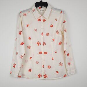 Nice Things Paloma S. Size 8 Long Sleeve Button Front Collared Women's Top Shirt